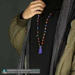سینه ریز لاجورد افغان درجه کیفی A تراش های مختلف و جاسپر قرمز معدنی بافت گره ای