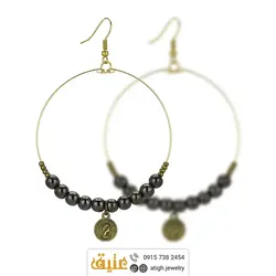 گوشواره حدید (هماتیت) معدنی یونیک بسیار خاص استیل رنگ ثابت