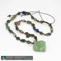 سینه ریز شاه مقصود تراش قلب، چشم ببر، یشم کانادایی، عقیق سلیمانی، سرپنتین، جاسپر، دالماتین و ابسیدین معدنی طراحی اسلیمی بافت گره ای