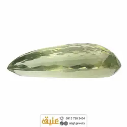 نگین آمتیست معدنی سبز زیتونی مرغوب، درشت و کمیاب بسیار خوشرنگ تراش بریولت اشکی خاص لوکس