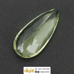 نگین آمتیست معدنی سبز زیتونی مرغوب، درشت و کمیاب بسیار خوشرنگ تراش بریولت اشکی خاص لوکس