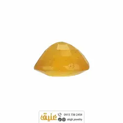نگین یاقوت زرد آفریقایی زلال معدنی بسیار خوشرنگ تراش برلیانی کیفیت بسیار بالا رنگ صددرصد طبیعی