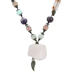 سینه ریز کوارتز صورتی (رز کوارتز) تراش نخورده، آمازونیت، آمتیست، در خونی مستطیلی، عقیق سلیمانی، عقیق شجری معدنی بافت گره ای