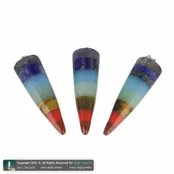 گردنبند هفت سنگ چاکرا تراش شاقول مرغوب سنگ های طبیعی سری جدید همراه زنجیر استیل رنگ ثابت کوالیتی سنگ بالا