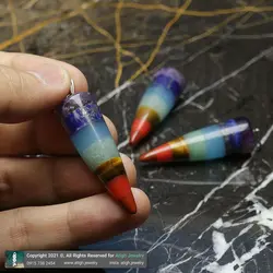 گردنبند هفت سنگ چاکرا تراش شاقول مرغوب سنگ های طبیعی سری جدید همراه زنجیر استیل رنگ ثابت کوالیتی سنگ بالا