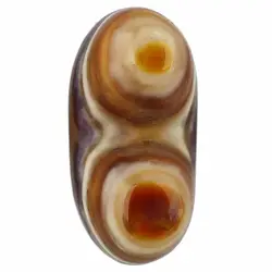 نگین عقیق باباقوری معدنی دو کوهانه (دو چشم) با رگه های خاص چشم نظر خوشرنگ