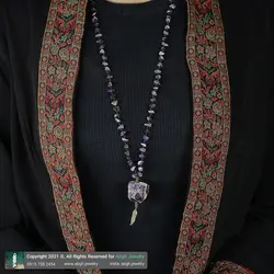 سینه ریز آمتیست راف (تراش نخورده) با رگه های سفید بسیار زیبا همراه آمتیست نامنظم معدنی بافت گره ای طرح پر