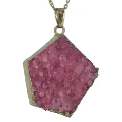 گردنبند سنگ کوارتز صورتی (رز کوارتز) معدنی بلور طبیعی سنگ درمانی تخصصی چاکرای چهارم همراه زنجیر استیل