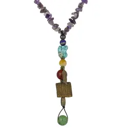 سینه ریز هفت سنگ چاکرا معدنی با تراش های مختلف سری بینظیر سنگهای قیمتی همراه حدید محافظ هاله انرژی فول انرژیک آرامش بخش