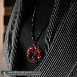 سینه ریز مرجان طبیعی درخت زندگی سیم بافت مسی و انیکس مات بافت کشویی