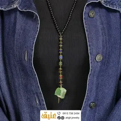 سینه ریز آونتورین راف و هفت سنگ چاکرا سری سنگهای قیمتی بهمراه حدید و انیکس مات معدنی