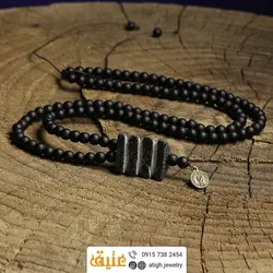سینه ریز آنتیک سنگی تراش هرمی (مشابه هبهاب) و انیکس مات معدنی بافت گره ای بسیار خاص با نقوش زیبا طرح سکه