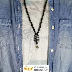 سینه ریز آنتیک سنگی تراش هرمی (مشابه هبهاب) و انیکس مات معدنی بافت گره ای بسیار خاص با نقوش زیبا طرح سکه