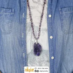 سینه ریز اسلایس آمتیست درشت با نقش و نگار زیبا همراه آمتیست نامنظم معدنی سنگ درمانی تخصصی چاکرای پیشانی و تاج سر