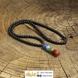 سینه ریز هفت سنگ چاکرا معدنی مرغوب همراه انیکس مات بافت گره ای مناسب رو مانتویی