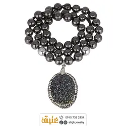 سینه ریز کوارتز تیتانیوم درخشان و حدید معدنی بافت گره ای