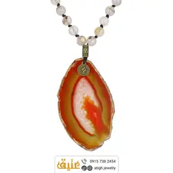 سینه ریز اسلایس عقیق سلیمانی مرغوب بینظیر و عقیق شجری با نقش و نگار بسیار زیبا بافت گره ای