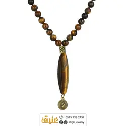 سینه ریز چشم ببر معدنی تراش چند وجهی خاص و تراش مهره ای بافت گره ای