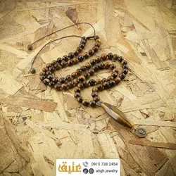 سینه ریز چشم ببر معدنی تراش چند وجهی خاص و تراش مهره ای بافت گره ای