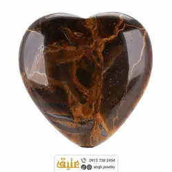 نگین چشم ببر معدنی تراش قلب برجسته درشت با نقوش زیبا