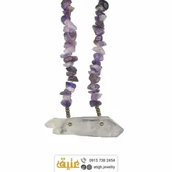 سینه ریز کوارتز راف و آمتیست معدنی تراش نامنظم معدنی بسیار خاص تمام سنگ