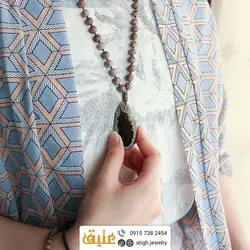 سینه ریز اسلایس عقیق سلیمانی و سرپنتین (مارسنگ) مات معدنی بافت گره ای