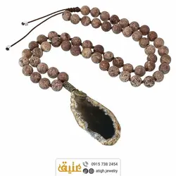 سینه ریز اسلایس عقیق سلیمانی و سرپنتین (مارسنگ) مات معدنی بافت گره ای