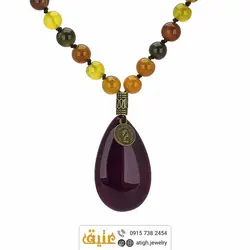 سینه ریز عقیق اشکی بسیار خوشرنگ و عقیق ترکیبی معدنی بسیار مرغوب بافت گره ای