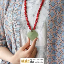 سینه ریز شامقصود افغان تراش قلب و مرجان طبیعی نامنظم بسیار خوشرنگ