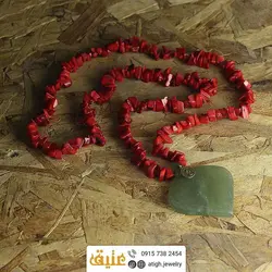 سینه ریز شامقصود افغان تراش قلب و مرجان طبیعی نامنظم بسیار خوشرنگ