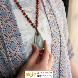 سینه ریز اسلایس عقیق سلیمانی و ابسیدین ماهگونی معدنی بافت گره ای