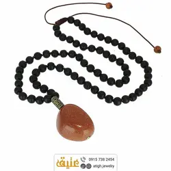 سینه ریز دلربا نامنظم و عقیق سیاه (انیکس) مات طبیعی بافت گره ای