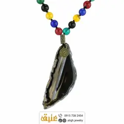 سینه ریز اسلایس عقیق سلیمانی و عقیق ام البنین معدنی بسیار خوشرنگ گره ای