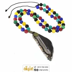 سینه ریز اسلایس عقیق سلیمانی و عقیق ام البنین معدنی بسیار خوشرنگ گره ای