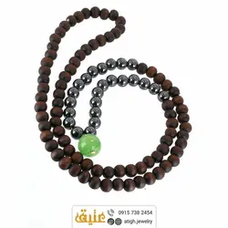سینه ریز گوی آونتورین و حدید معدنی بهمراه چوب زیتون