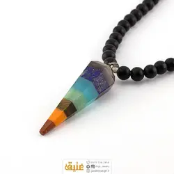 سینه ریز هفت سنگ چاکرا و عقیق سیاه (انیکس) مات