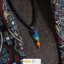 سینه ریز هفت سنگ چاکرا و عقیق سیاه (انیکس) مات