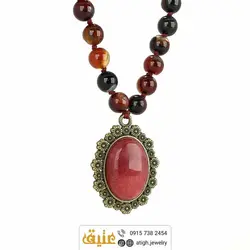سینه ریز عقیق سرخ و عقیق سلیمانی بسیار خوشرنگ معدنی طرح گل