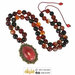 سینه ریز عقیق سرخ و عقیق سلیمانی بسیار خوشرنگ معدنی طرح گل