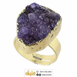 انگشتر آمتیست بلور معدنی سنگ درمانی‌