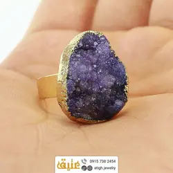 انگشتر آمتیست بلور معدنی سنگ درمانی‌