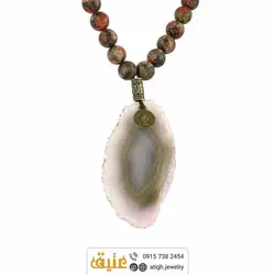 سینه ریز اسلایس عقیق سلیمانی خوشرنگ و اوناکیت مات معدنی بافت‌