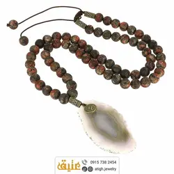 سینه ریز اسلایس عقیق سلیمانی خوشرنگ و اوناکیت مات معدنی بافت‌