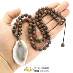 سینه ریز اسلایس عقیق سلیمانی خوشرنگ و اوناکیت مات معدنی بافت‌