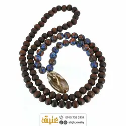 سینه ریز عقیق شجر، سرپنتین آبی قهوه ای مات طبیعی و چوب زیتون