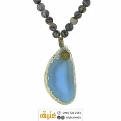 سینه ریز اسلایس عقیق سلیمانی و لارویکیت مات طبیعی