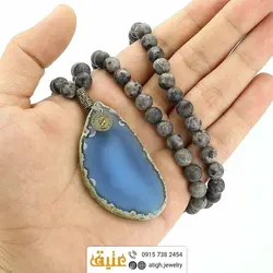 سینه ریز اسلایس عقیق سلیمانی و لارویکیت مات طبیعی