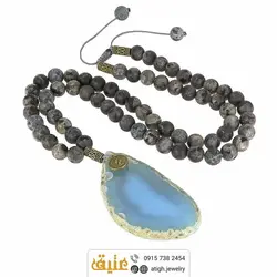 سینه ریز اسلایس عقیق سلیمانی و لارویکیت مات طبیعی