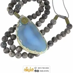 سینه ریز اسلایس عقیق سلیمانی و لارویکیت مات طبیعی