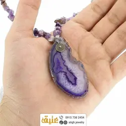 سینه ریز اسلایس عقیق سلیمانی و آمتیست نامنظم معدنی بافت